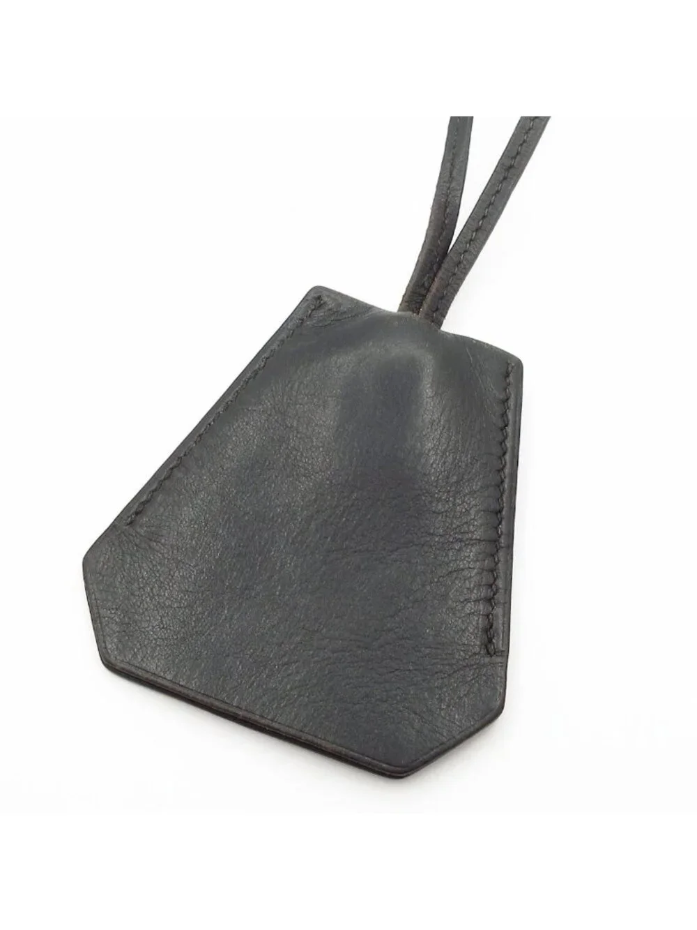 Hermes Necklace Clochette Leather Black